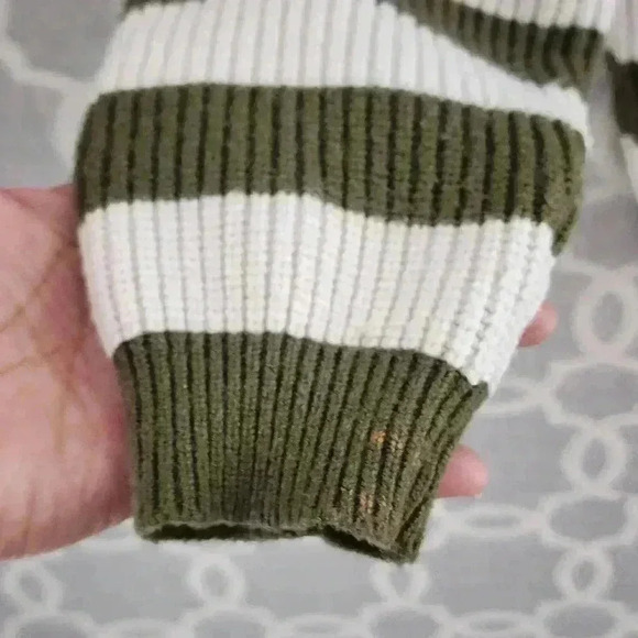 Flying Tomato Striped Stretched Cropped Pullover Sweater Women's L - Picture 3 of 9